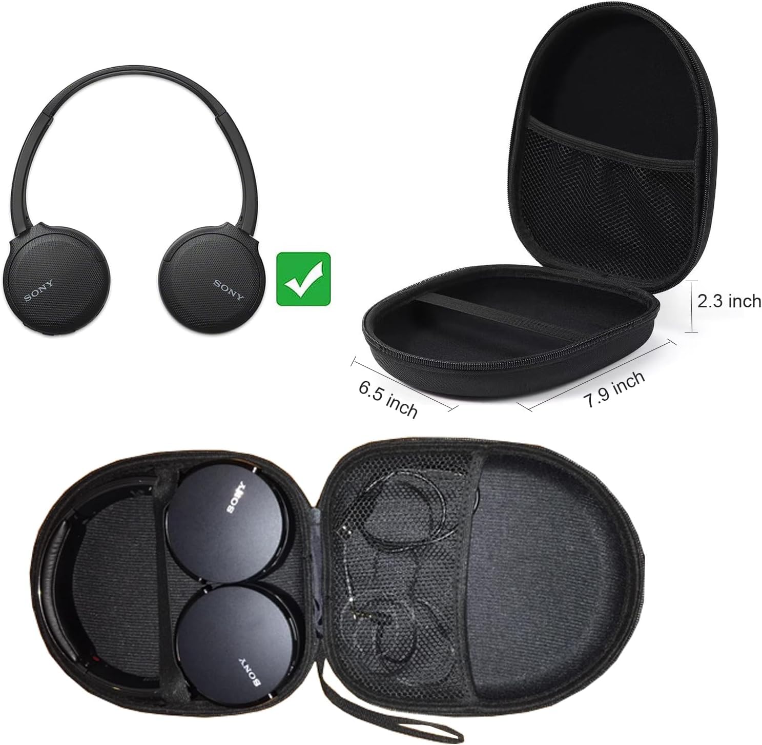 SONY WH-CH720N BLACK 専用ケース付き M.G.R.J® Portable Carrying Case Cover for Sony WH-CH720N / WH